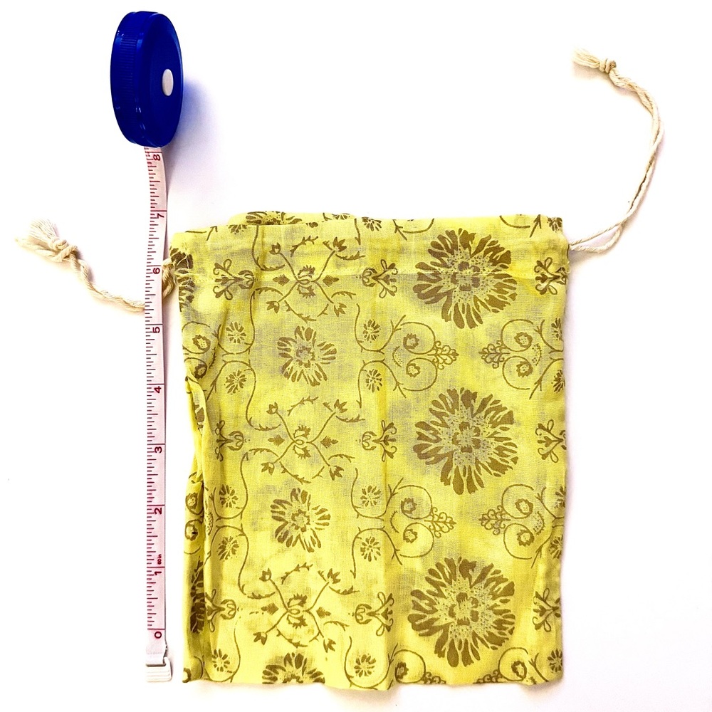 VTG/ Anthropologie Yellow Floral Drawstring Pouch